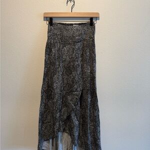 Japna Black and White High-Low Midi Skirt